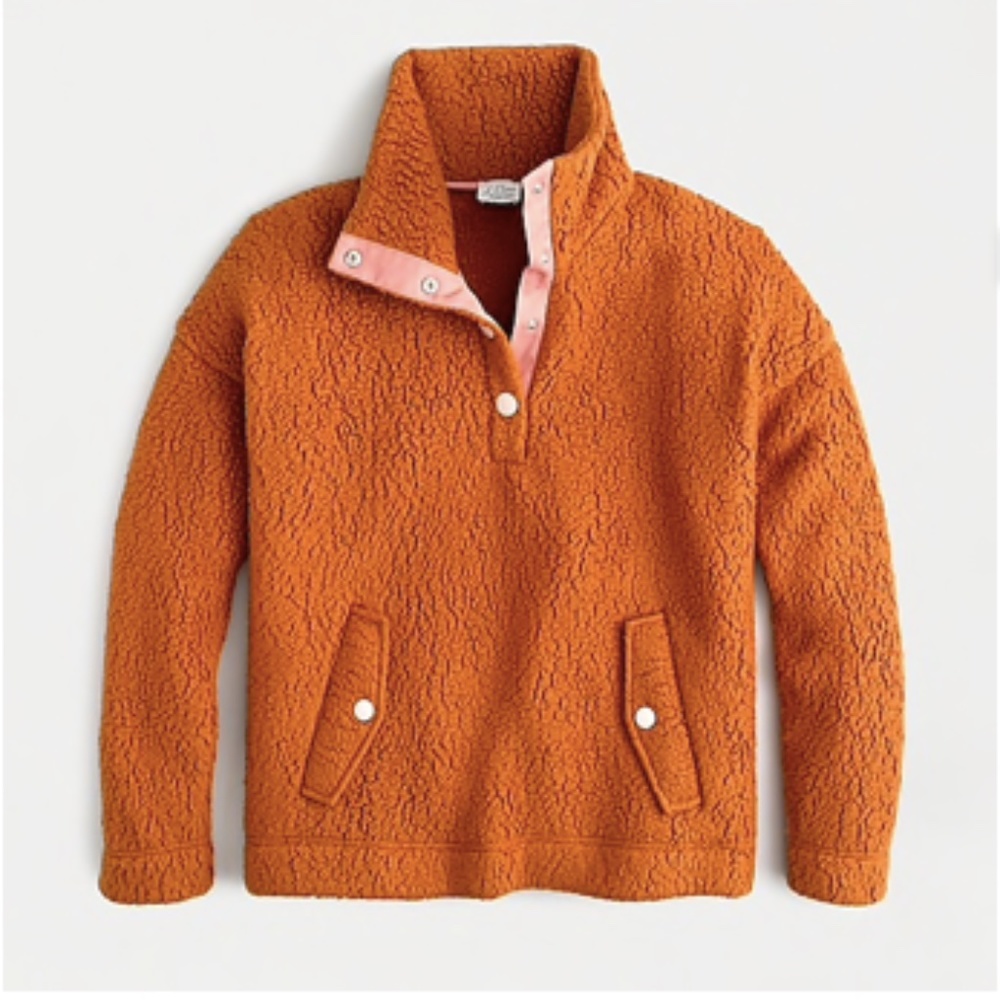 Snap Collar Sherpa Sweatshirt